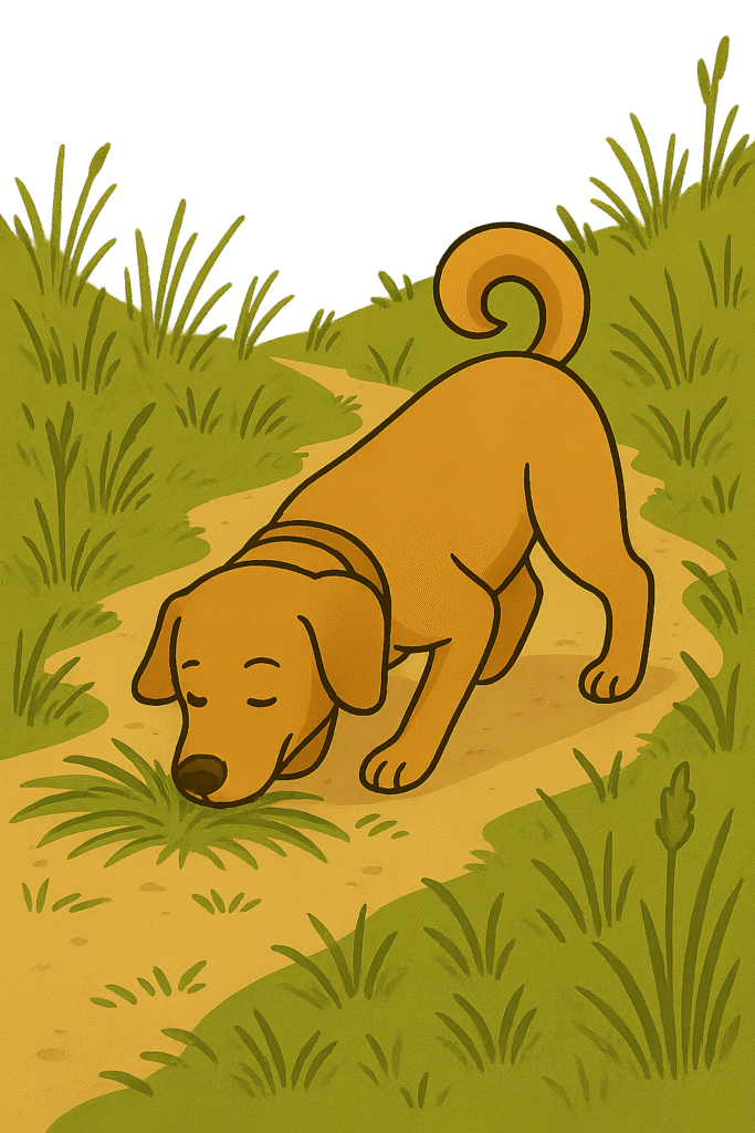 koklayarak yürüyen köpek