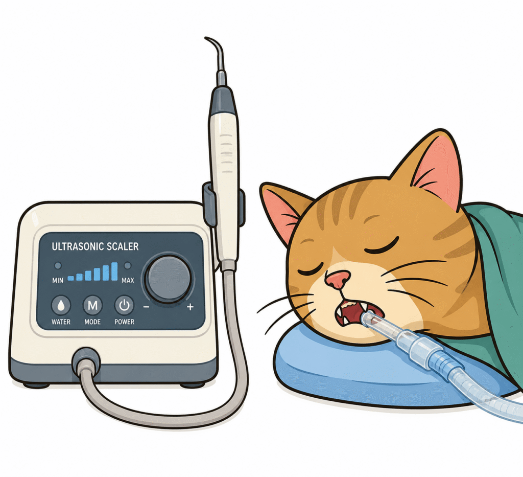 bodrum veteriner kliniği ultrasonik kedi detartraj işlemi